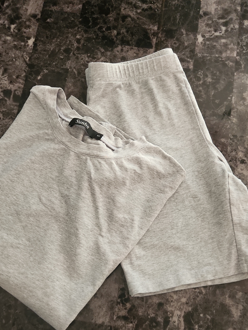 Sun8s Heather Gray Lounge Set - Crewneck Top & Shorts